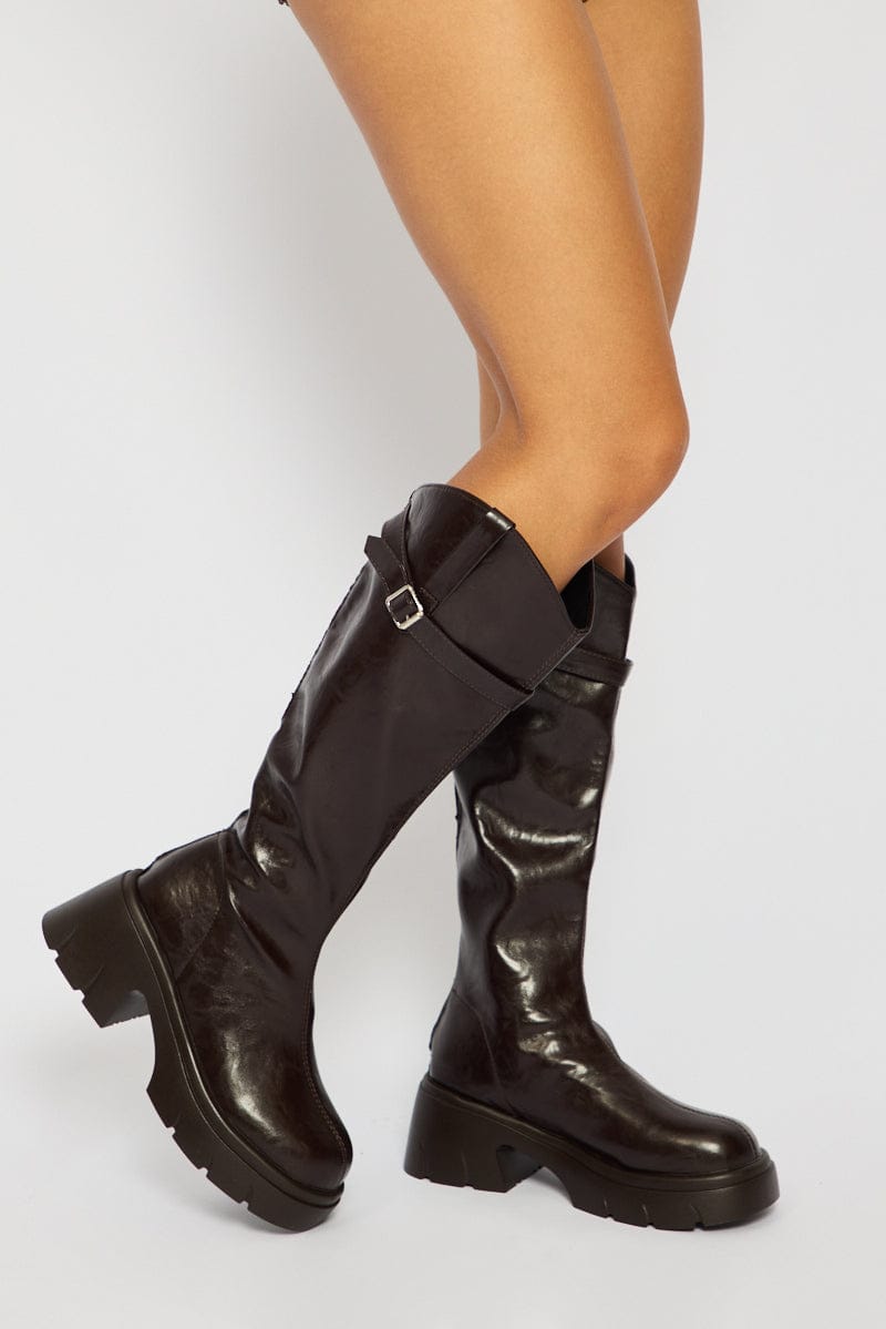 Brown Knee High Boots for Ally Fashion