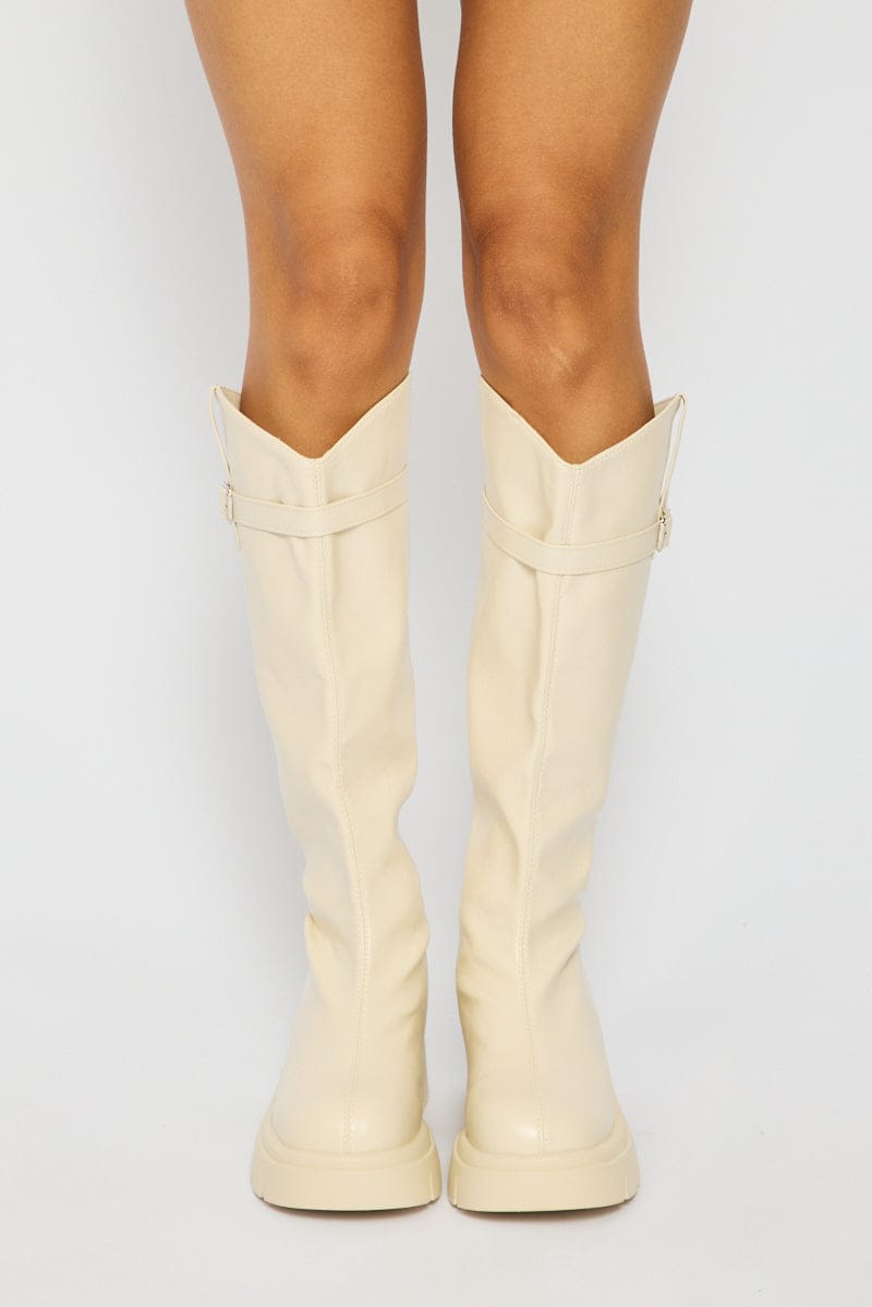 White Knee High Boots for Ally Fashion