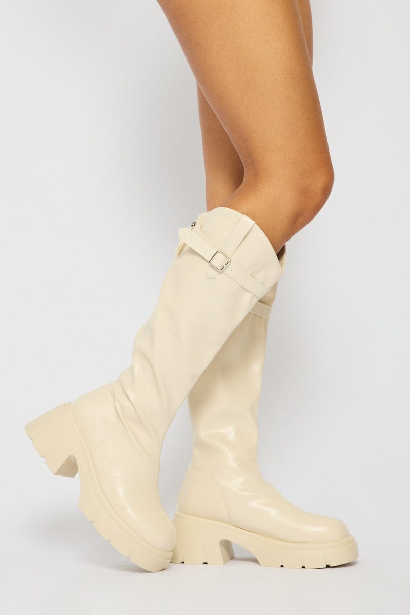 White Knee High Boots for Ally Fashion