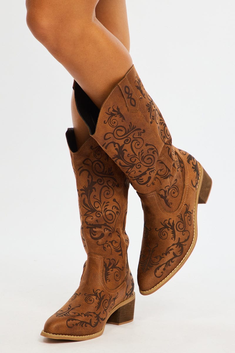 Brown Western Cowboy Boots for Ally Fashion
