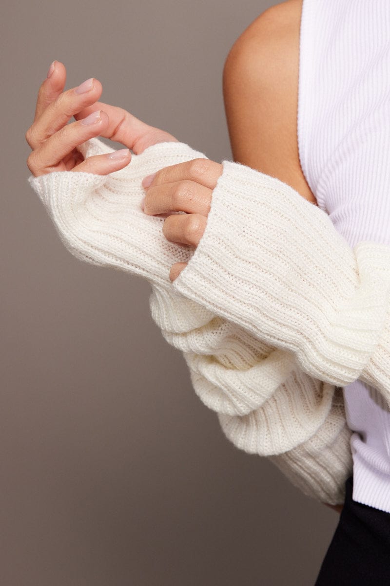 White Fingerless Gloves for Ally Fashion