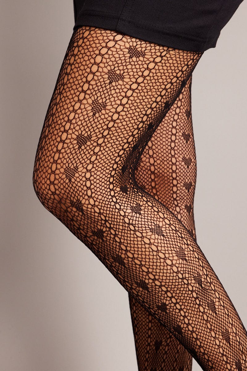 Black Heart Patterned Tights for Ally Fashion