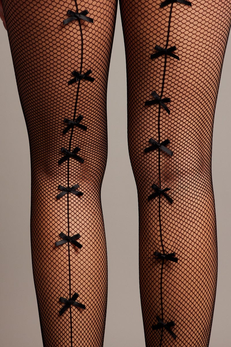 Black Bow Decor Tights for Ally Fashion