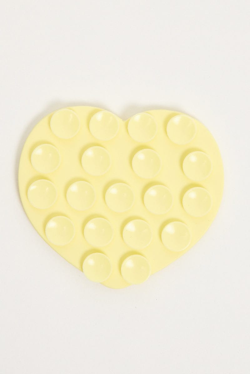 Yellow Heart Suction Phone Grip for Ally Fashion