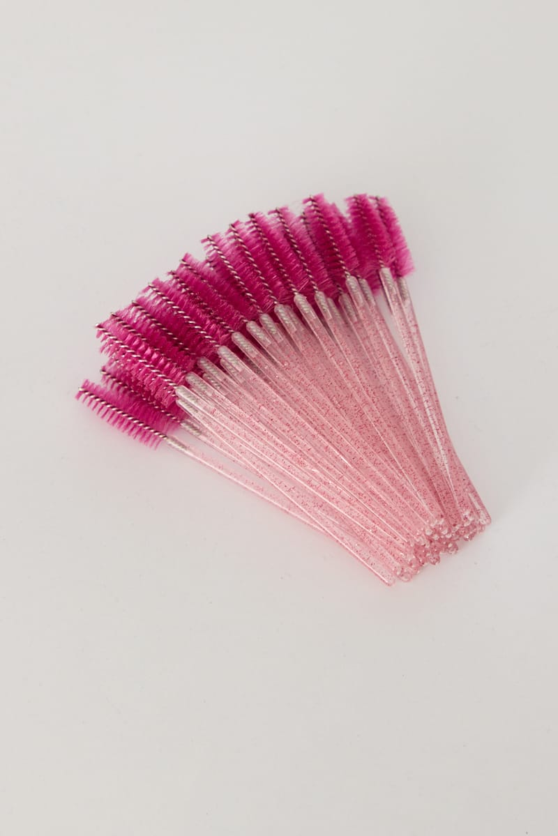 Pink 50 Pk Eyelash Cur Disposable Eyelash Brush for Ally Fashion