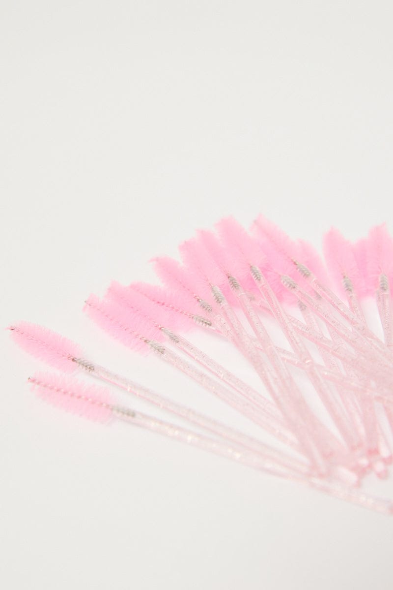Pink 50 Pk Eyelash Cur Disposable Eyelash Brush for Ally Fashion