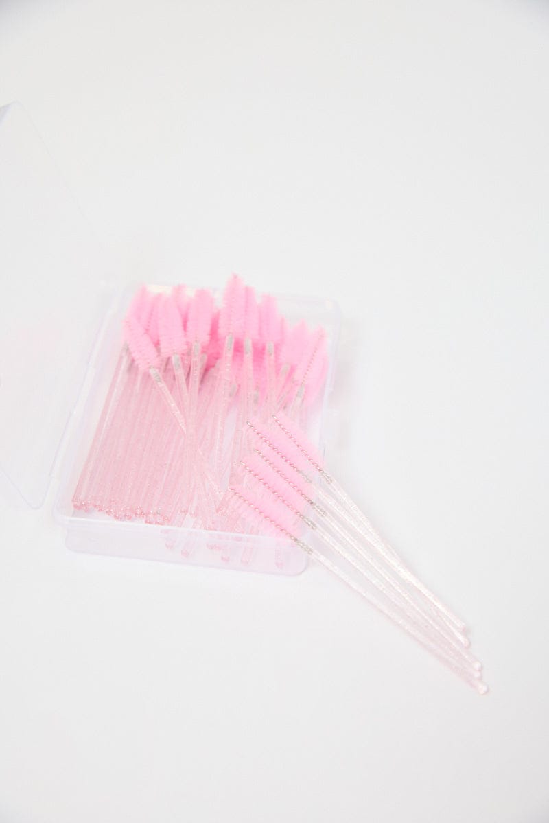 Pink 50 Pk Eyelash Cur Disposable Eyelash Brush for Ally Fashion