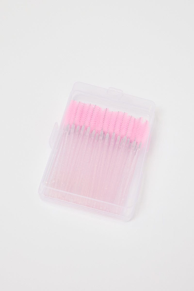 Pink 50 Pk Eyelash Cur Disposable Eyelash Brush for Ally Fashion