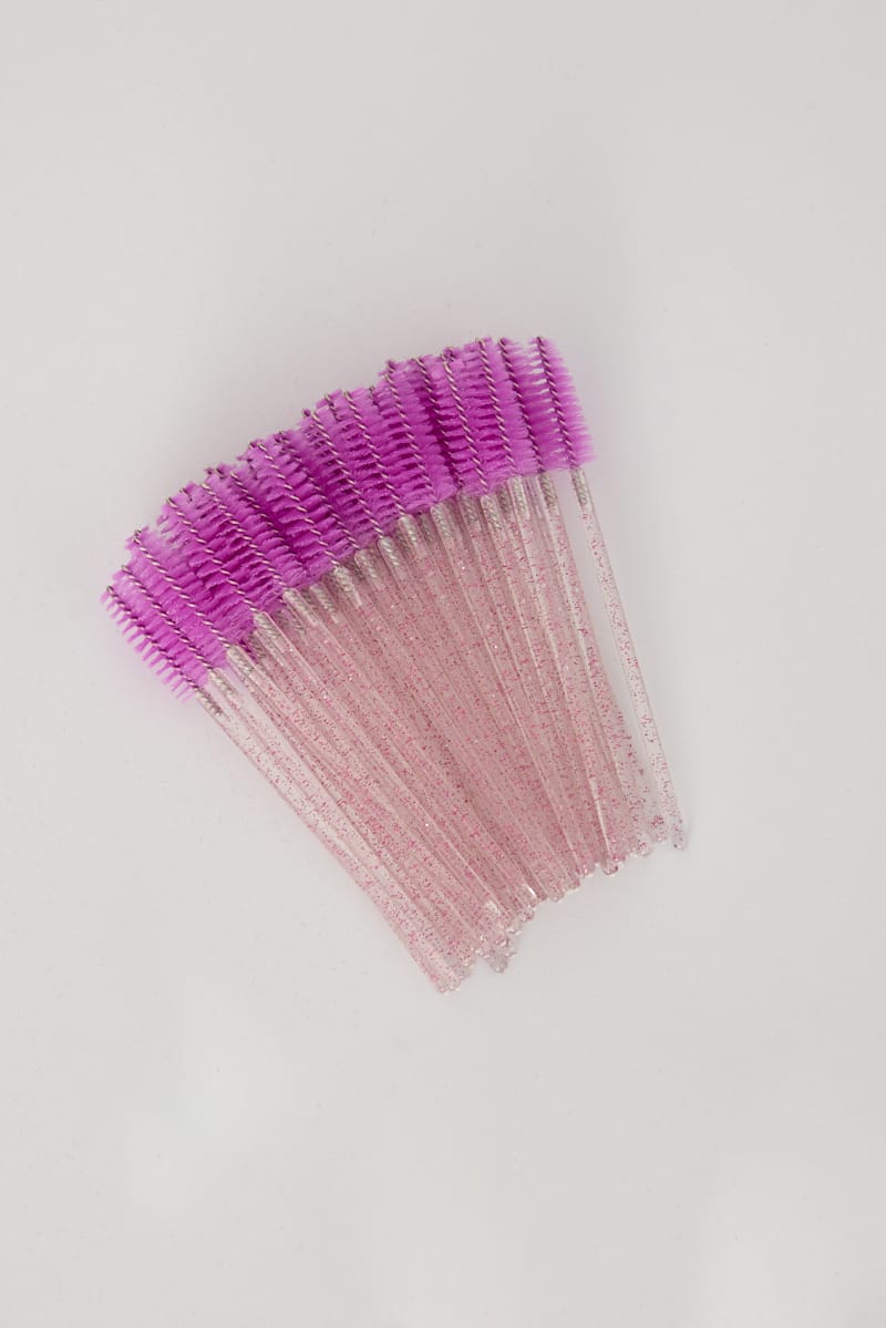 Purple 50 Pk Eyelash Cur Disposable Eyelash Brush for Ally Fashion