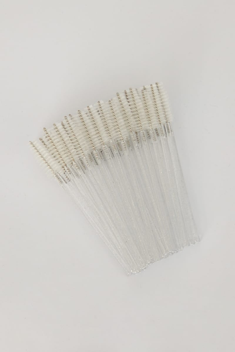 White 50 Pk Eyelash Cur Disposable Eyelash Brush for Ally Fashion