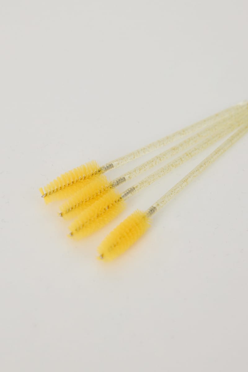 Yellow 50 Pk Eyelash Cur Disposable Eyelash Brush for Ally Fashion