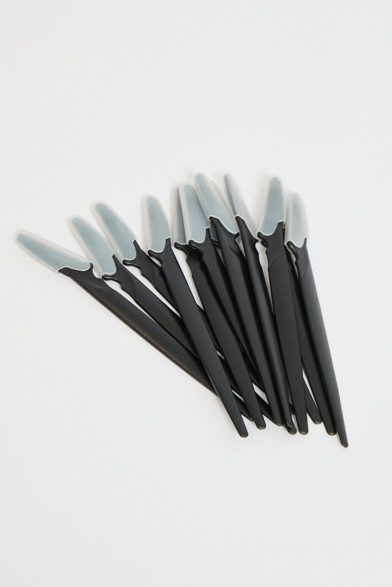 Black 12 Pk Portable Eyebrow Razor Trimmer for Ally Fashion