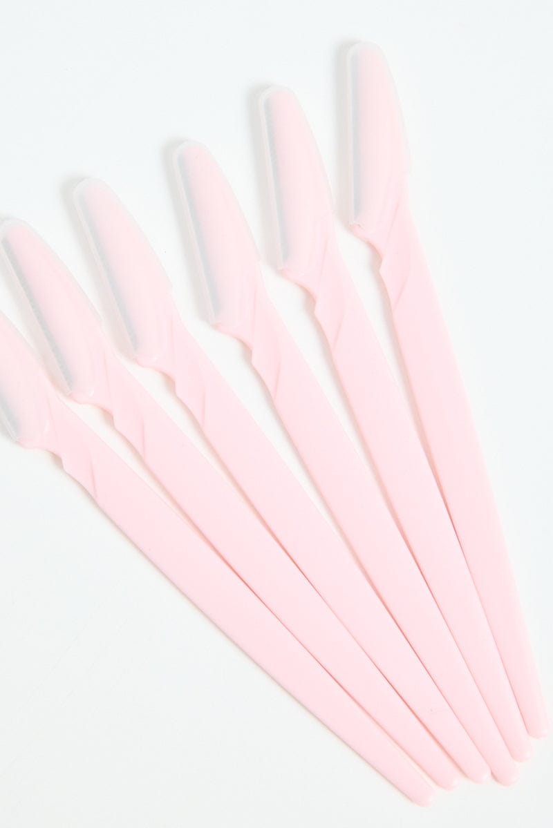 Pink 12 Pk Portable Eyebrow Razor Trimmer for Ally Fashion