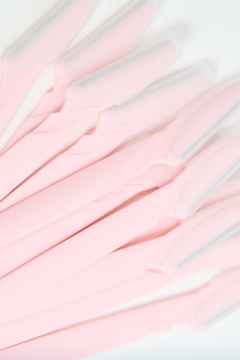 Pink 12 Pk Portable Eyebrow Razor Trimmer for Ally Fashion