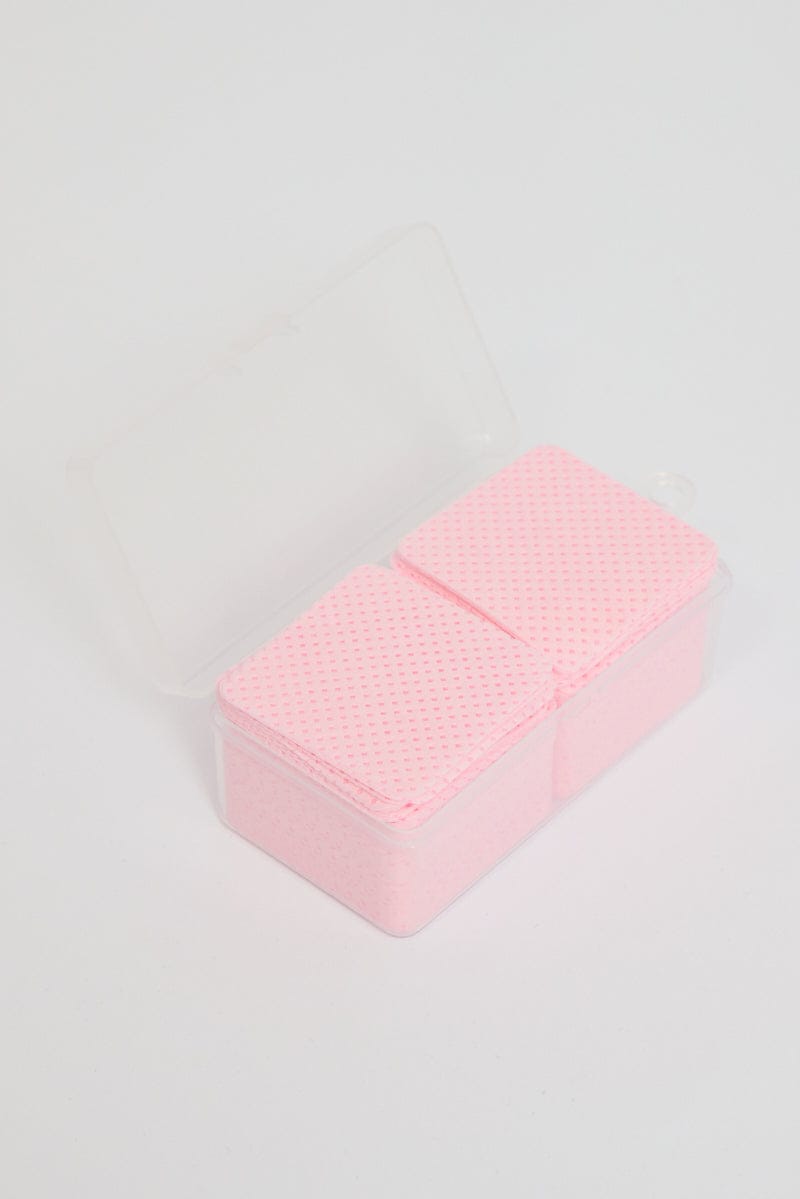 Pink 200 Pcs Nail Wipes Nail Polish Remover Pads for Ally Fashion