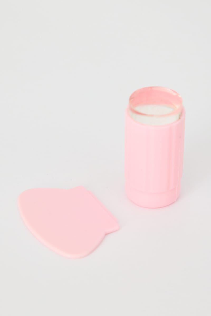 Pink Nail Art Silicone French Stamp & Scraper Set for Ally Fashion