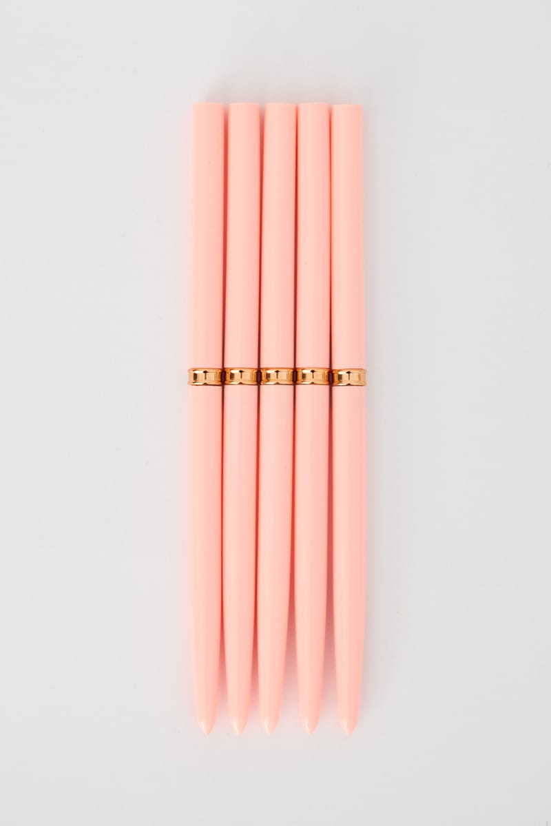 Pink 5 Pcs Nail Paint Liner Brush Set for Ally Fashion