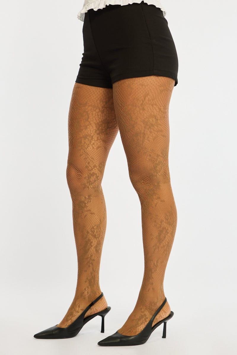 Brown Lace Tights for Ally Fashion