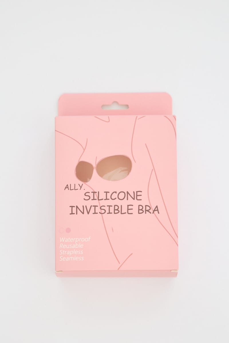 Beige Silicone Invisible Bra Self-adhesive Strapless for Ally Fashion