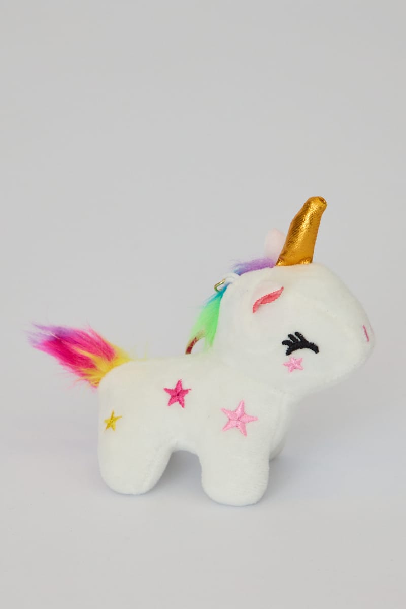 White Unicorn Keyring Bag Charm for Ally Fashion