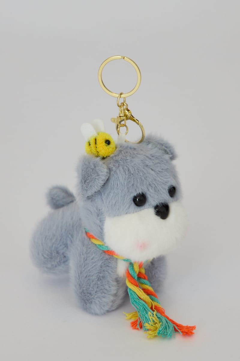 Grey Dog Keyring Bag Charm for Ally Fashion