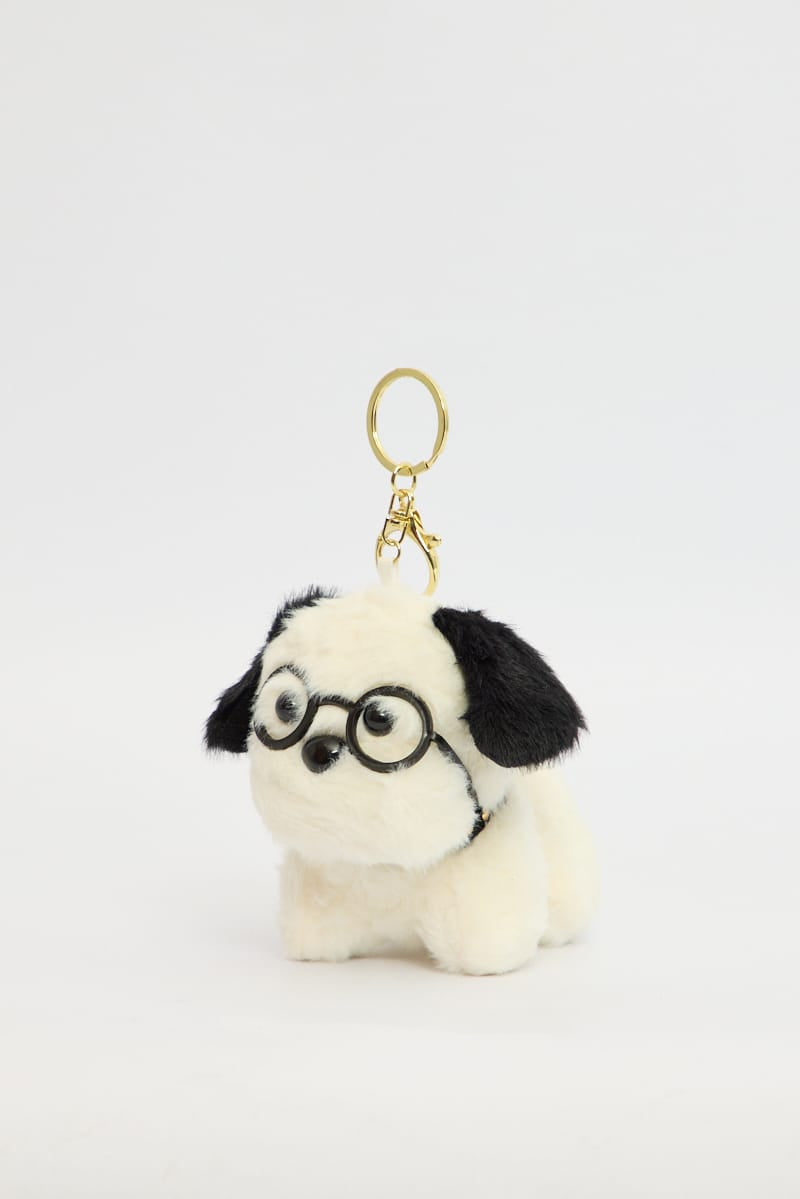 White Dog Keyring Bag Charm for Ally Fashion