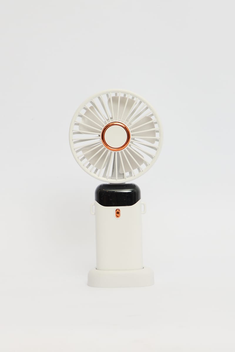 White Foldable Handheld Mini Fan Usb Rechargeable for Ally Fashion