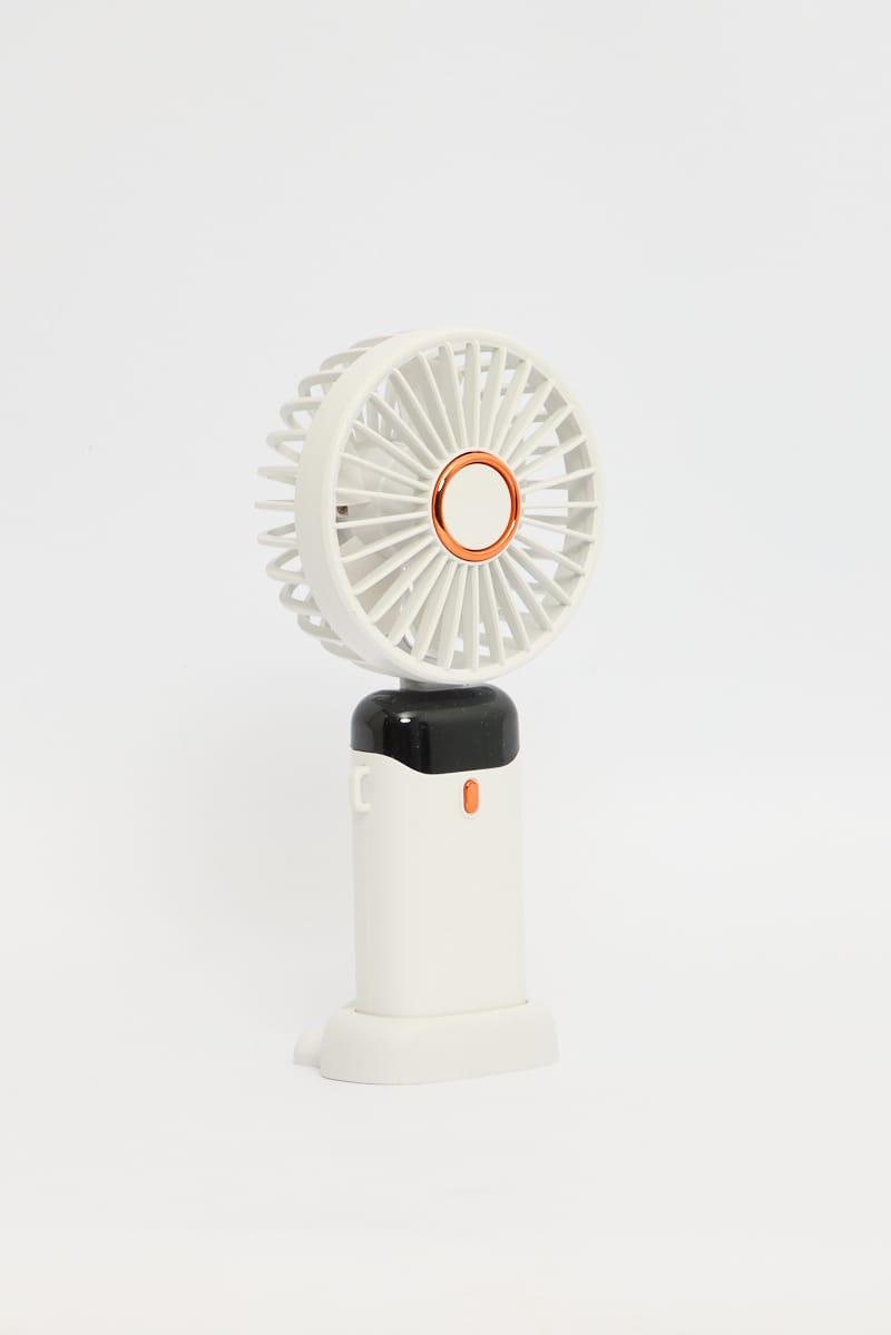 White Foldable Handheld Mini Fan Usb Rechargeable for Ally Fashion