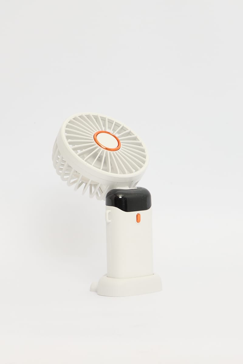 White Foldable Handheld Mini Fan Usb Rechargeable for Ally Fashion