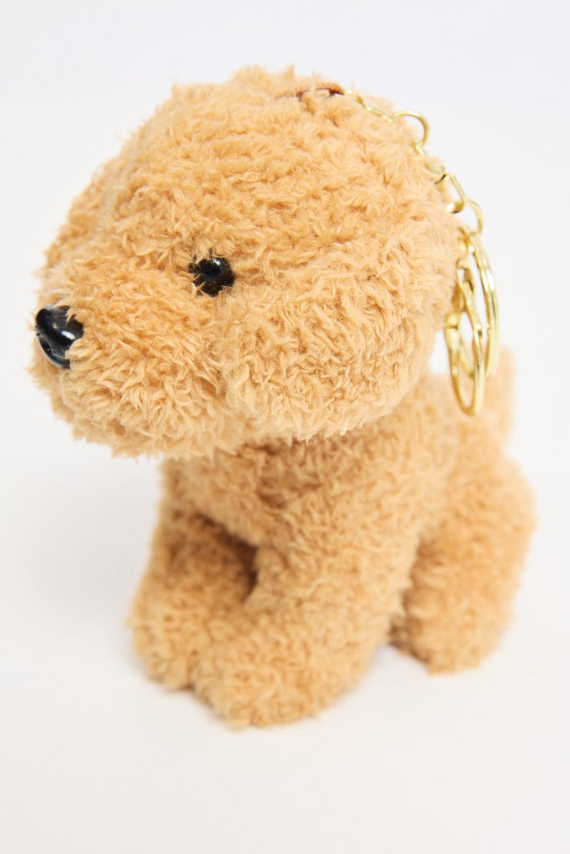 Beige Teddy Dog Keyring Bag Charm for Ally Fashion