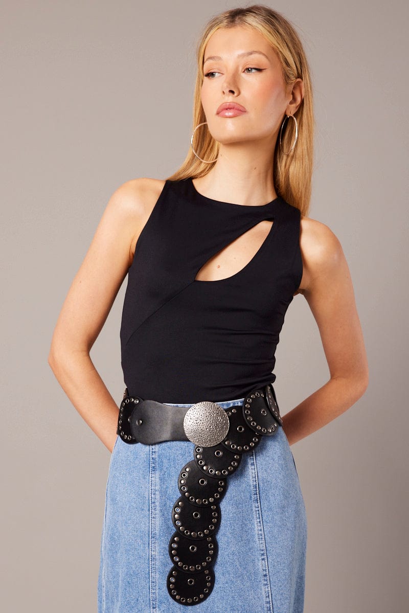 Black Disc Belt for Ally Fashion