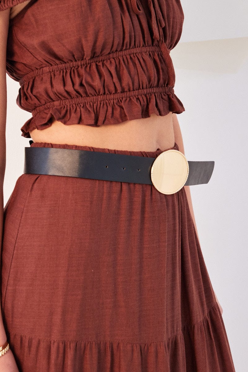 Gold Oval Buckled Belt for Ally Fashion