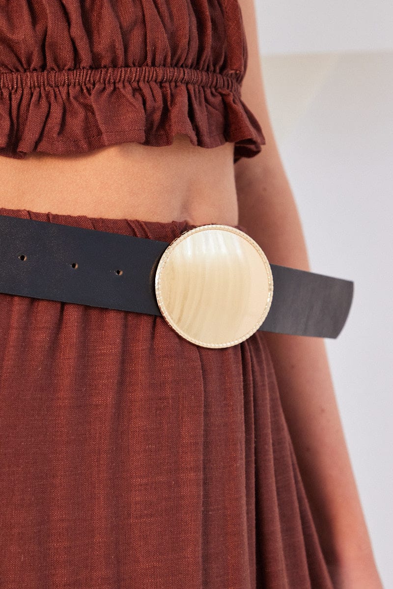 Gold Oval Buckled Belt for Ally Fashion