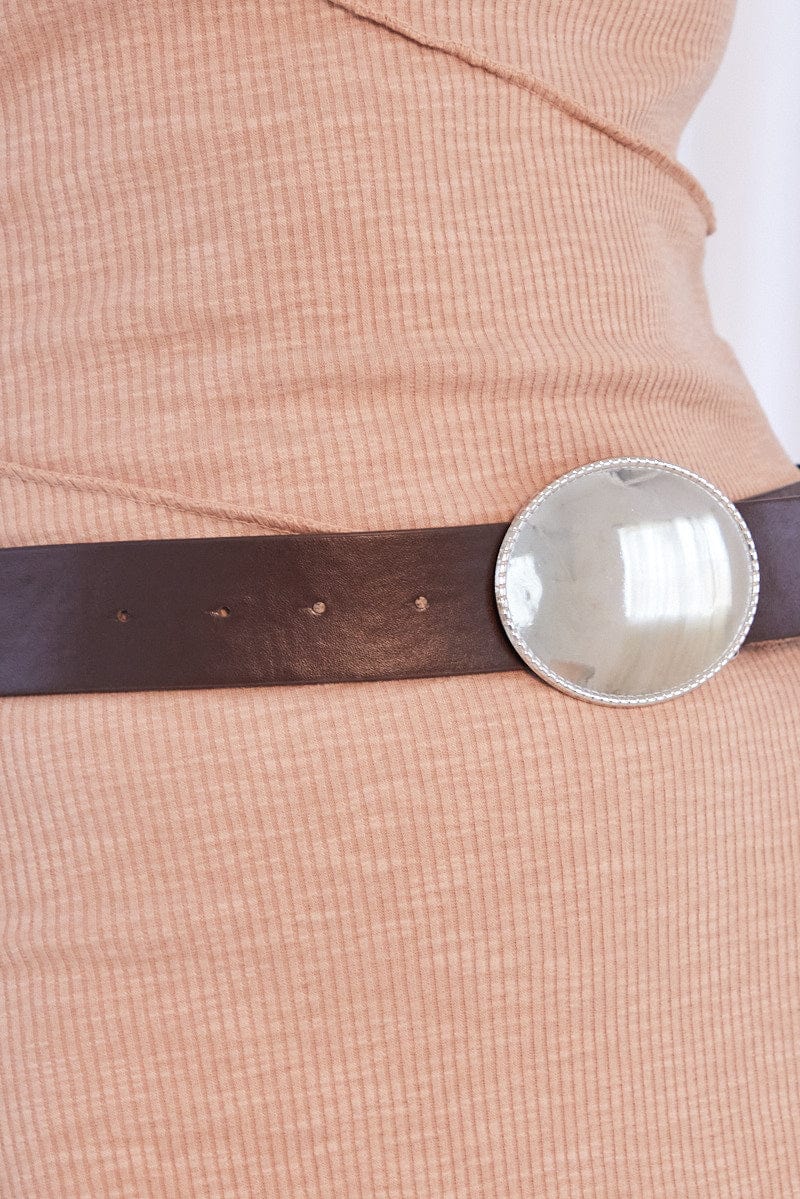 Silver Oval Buckled Belt for Ally Fashion