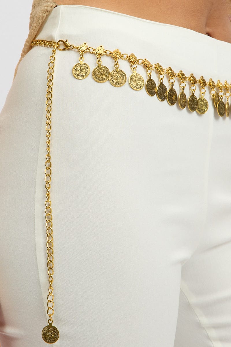 Gold Coin Charm Chain Belts for Ally Fashion