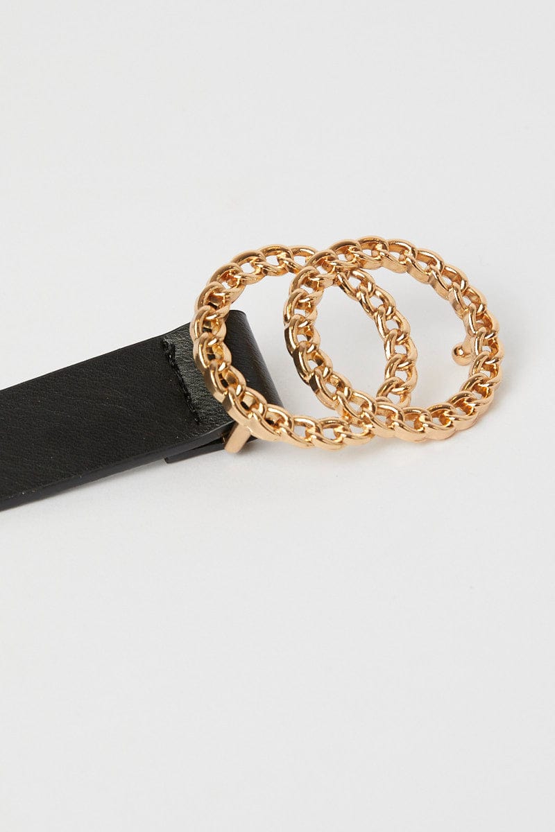 Black Double Ring Belt for Women by Ally