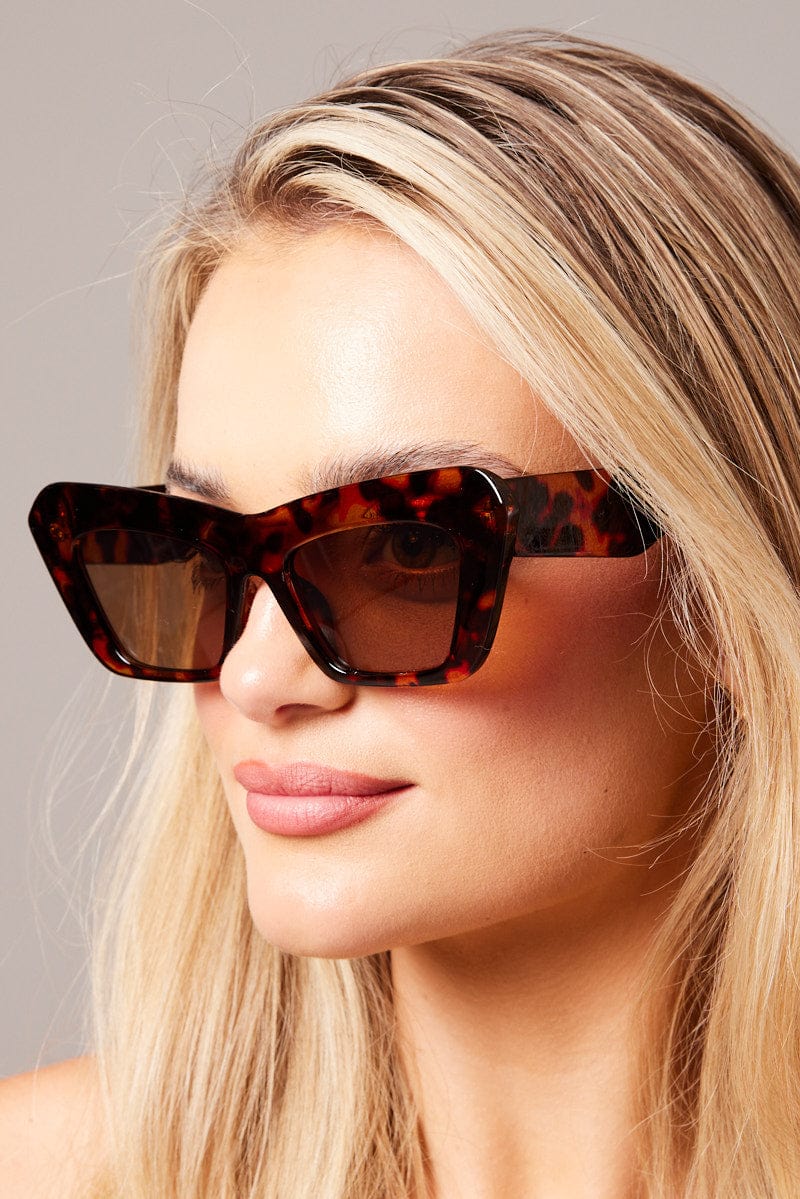 Brown Animal Print Fashion Sunglasses for Ally Fashion