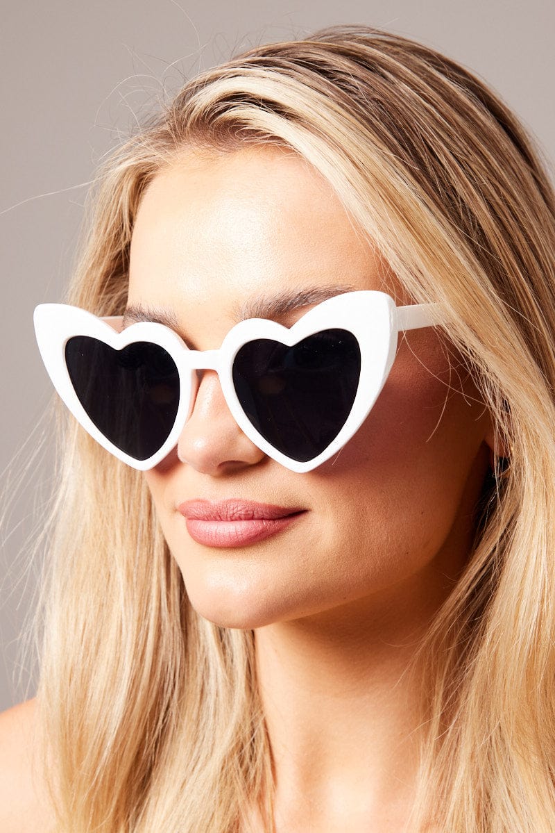 White Heart Sunglasses for Ally Fashion