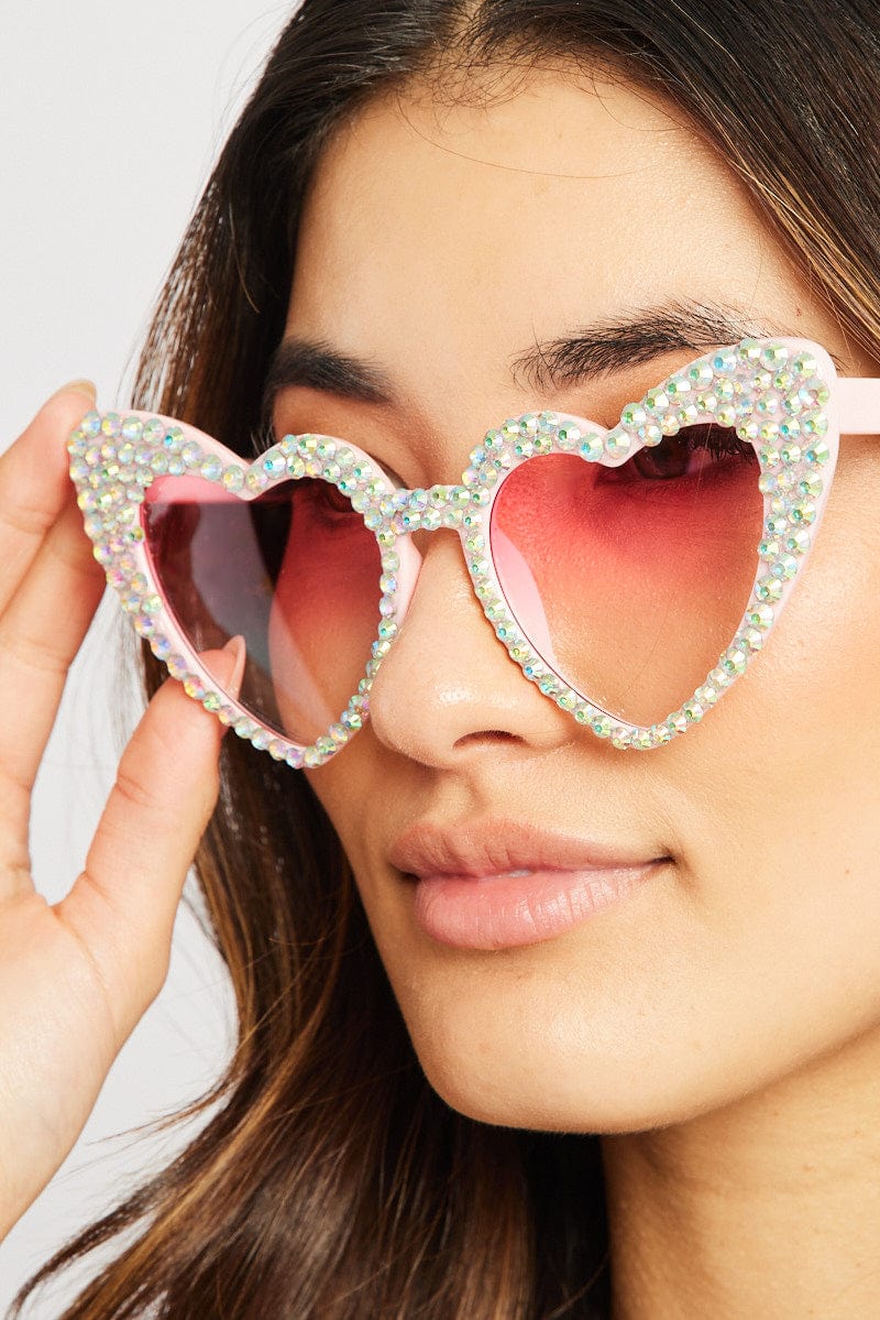 Pink Heart Sunglasses for Ally Fashion