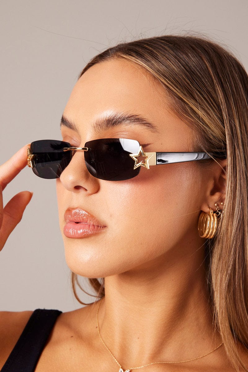 Black Star Detail Sunglasses for Ally Fashion