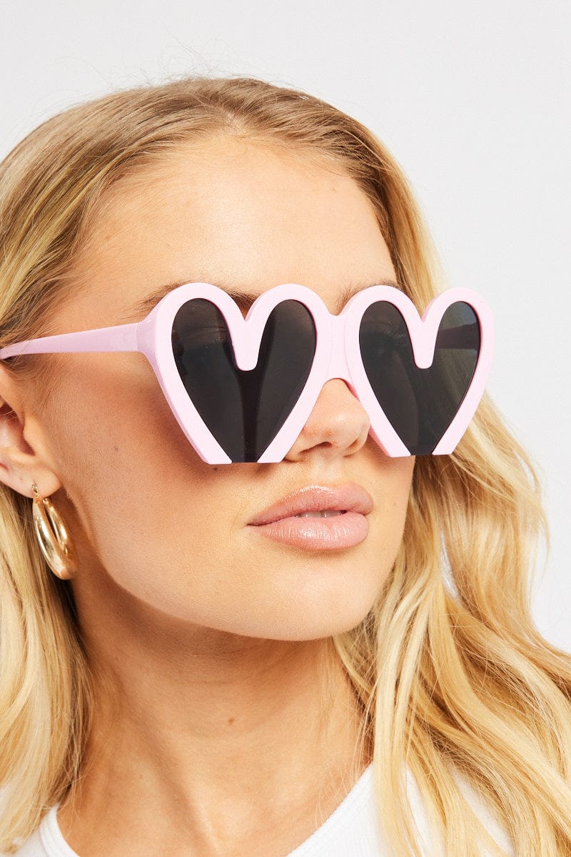 Pink Heart Sunglasses Ally Fashion - Main Image