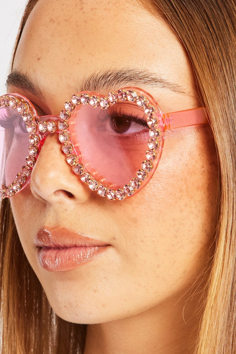 Pink Heart Sunglasses for Ally Fashion