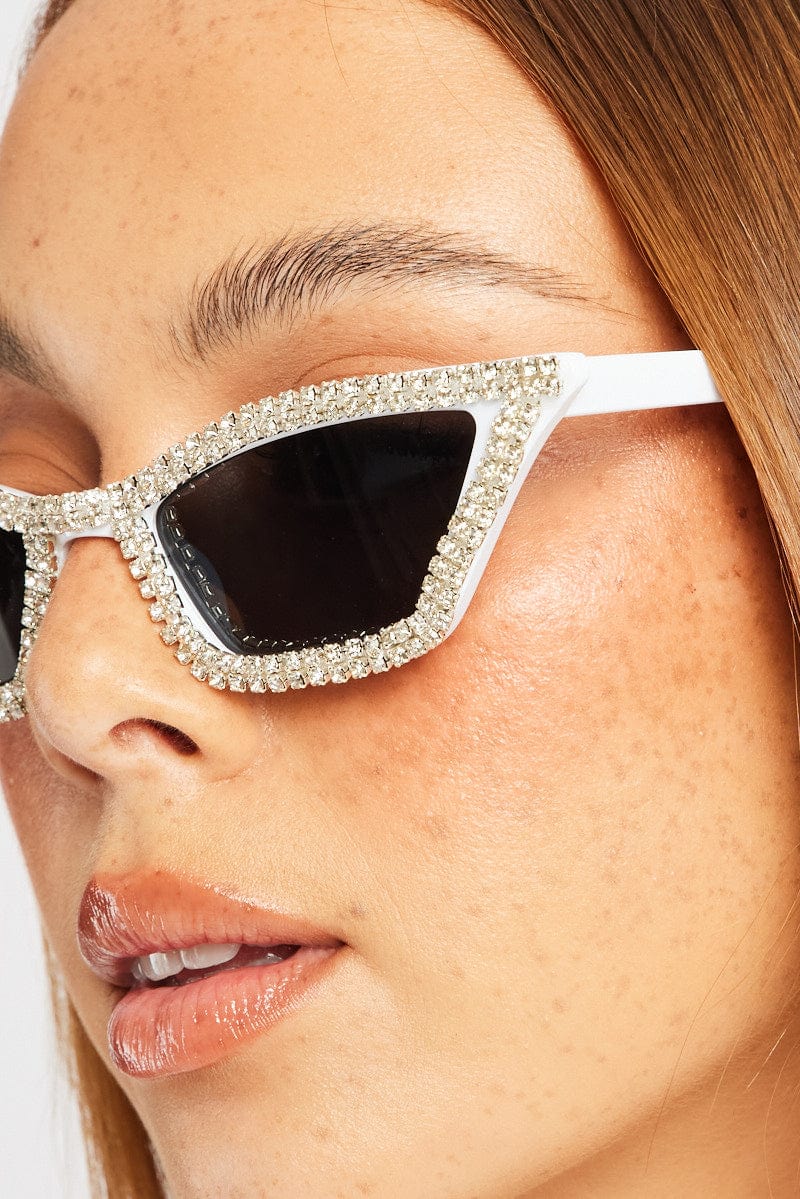 White Cat Eye Sunglasses for Ally Fashion