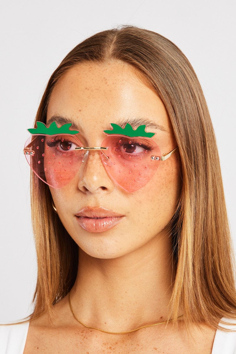 Pink Strawberry Sunglasses for Ally Fashion