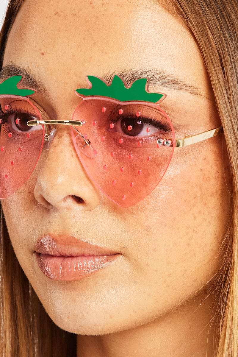 Pink Strawberry Sunglasses for Ally Fashion