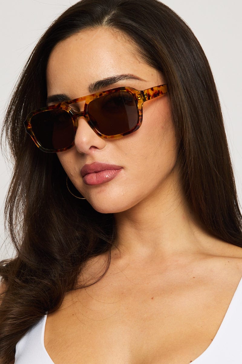 Brown Animal Print Fashion Sunglasses for Ally Fashion