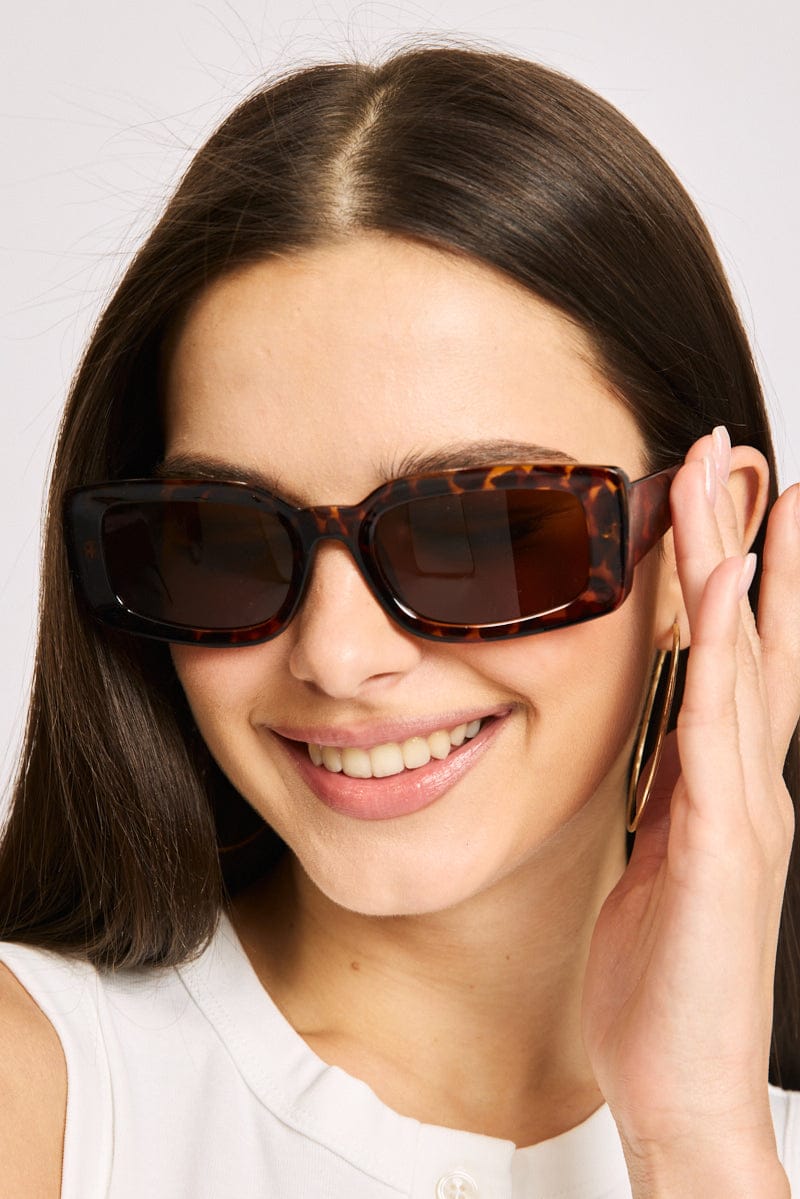 Brown Animal Print Fashion Sunglasses for Ally Fashion