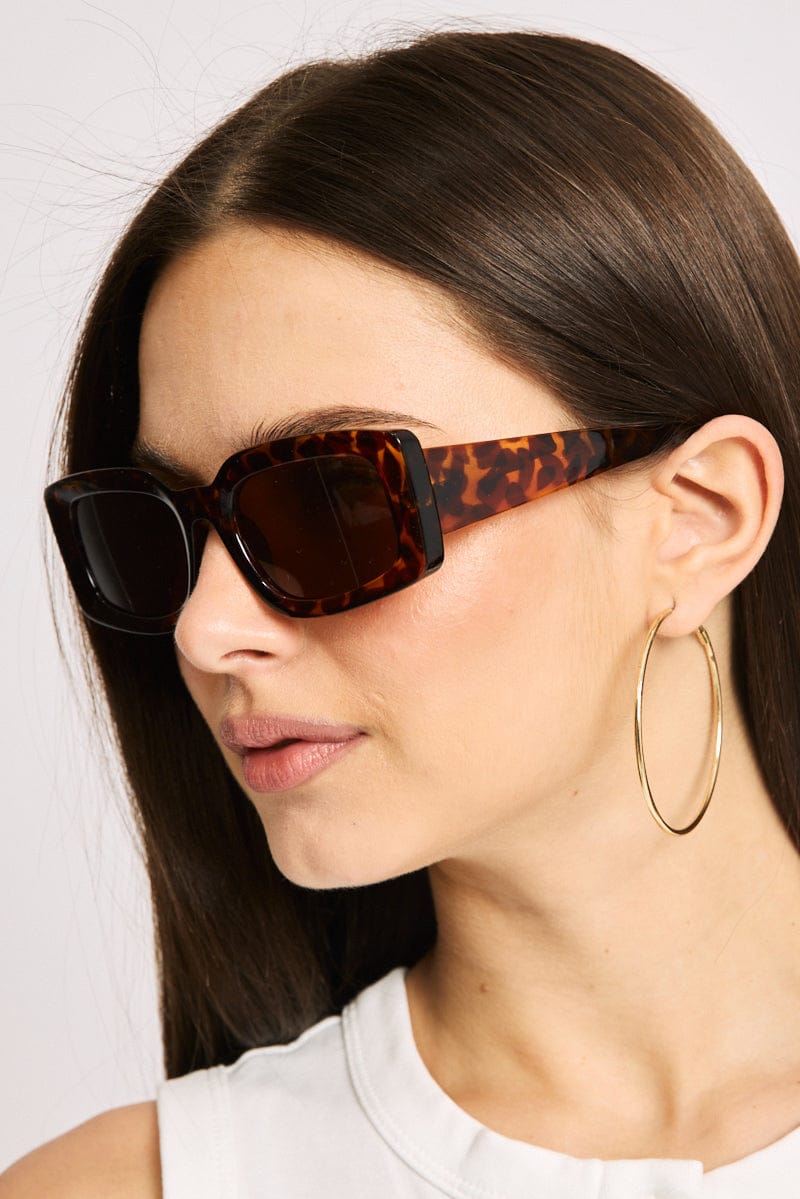 Brown Animal Print Fashion Sunglasses for Ally Fashion