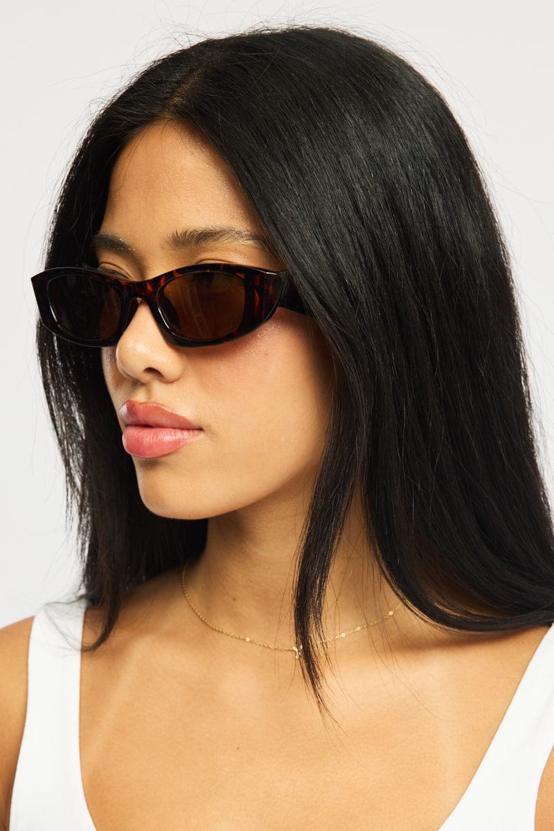 Brown Animal Print Fashion Sunglasses for Ally Fashion