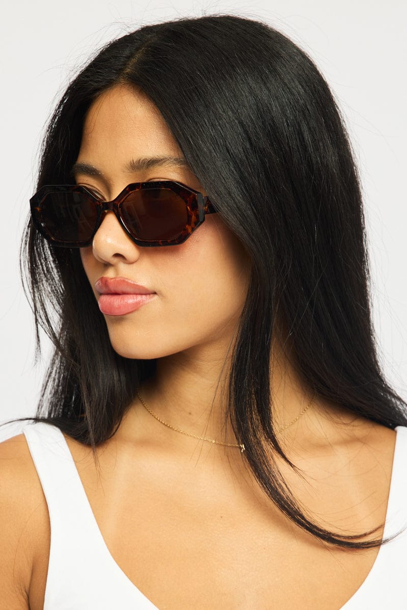 Brown Animal Print Fashion Sunglasses for Ally Fashion